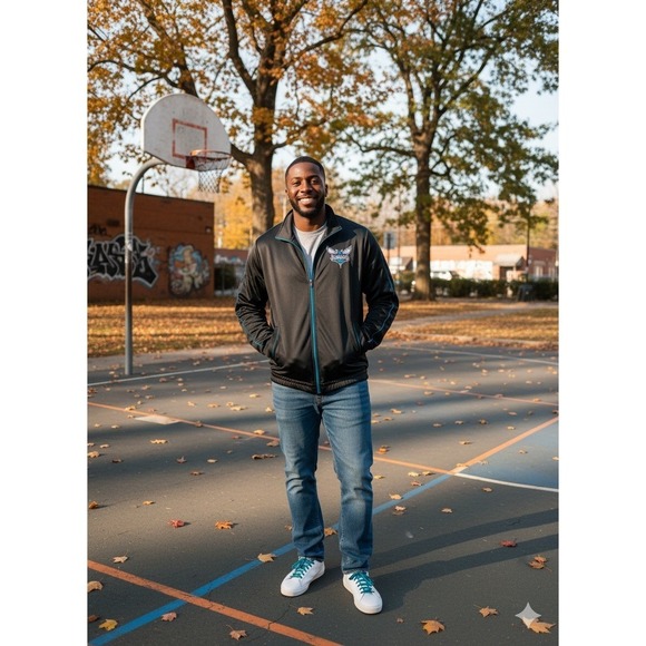 Other - Charlotte Hornets NBA Full Zip Jacket Track Black Teal‎ Mens L G-III Carl Banks